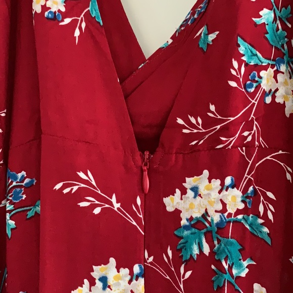 Adhira Aura Red Floral Maxi Dress w/Side Slits NWT - Picture 13 of 15